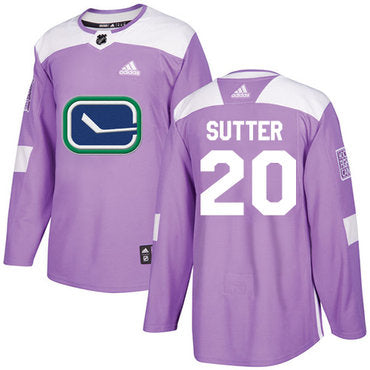 Adidas Canucks 20 Brandon Sutter Purple Authentic Fights Cancer Stitched Nhl Jersey