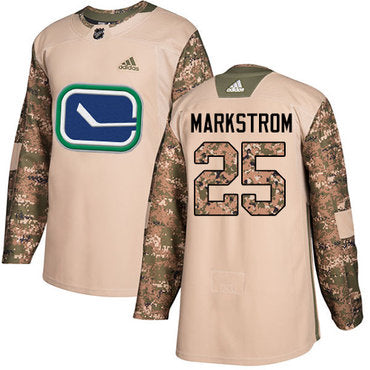 Adidas Canucks 25 Jacob Markstrom Camo Authentic 2017 Veterans Day Stitched Nhl Jersey