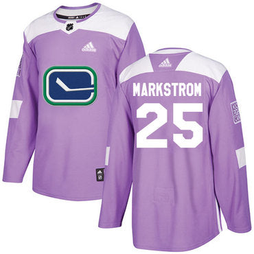 Adidas Canucks 25 Jacob Markstrom Purple Authentic Fights Cancer Stitched Nhl Jersey