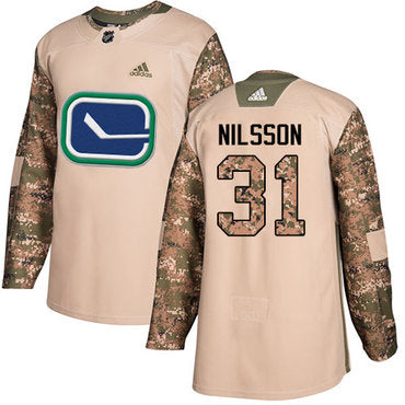 Adidas Canucks 31 Anders Nilsson Camo Authentic 2017 Veterans Day Stitched Nhl Jersey
