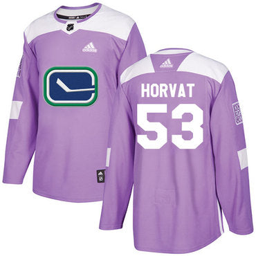 Adidas Canucks 53 Bo Horvat Purple Authentic Fights Cancer Stitched Nhl Jersey