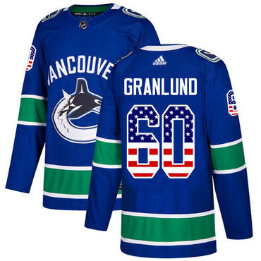Adidas Canucks 60 Markus Granlund Blue Home Authentic Usa Flag Stitched Nhl Jersey