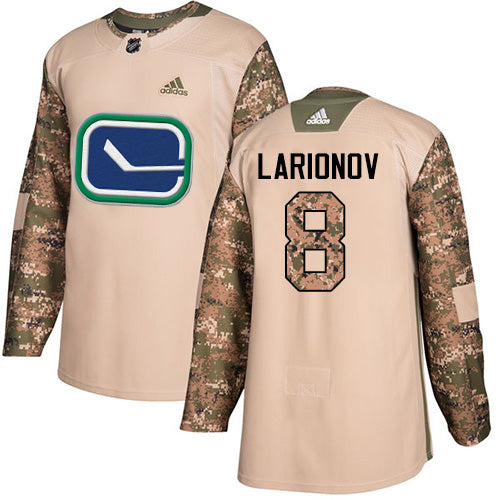 Adidas Canucks 8 Igor Larionov Camo Authentic 2017 Veterans Day Stitched Nhl Jersey