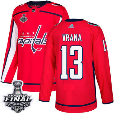 Adidas Capitals 13 Jakub Vrana Red Home Authentic 2018 Stanley Cup Final Stitched Nhl Jersey