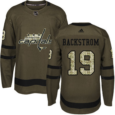 Adidas Capitals 19 Nicklas Backstrom Green Salute To Service Stitched Nhl Jersey