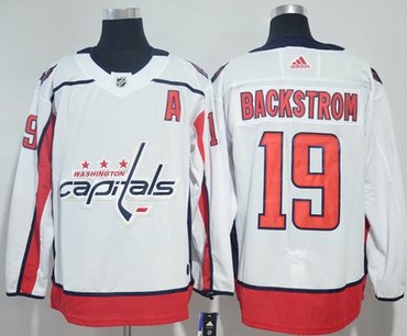 Adidas Capitals 19 Nicklas Backstrom White Road Authentic Stitched Nhl Jersey