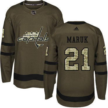 Adidas Capitals 21 Dennis Maruk Green Salute To Service Stitched Nhl Jersey