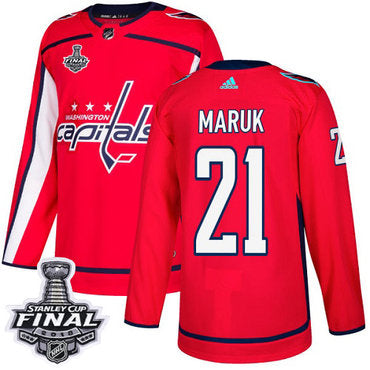 Adidas Capitals 21 Dennis Maruk Red Home Authentic 2018 Stanley Cup Final Stitched Nhl Jersey