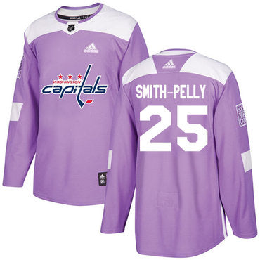 Adidas Capitals 25 Devante Smith pelly Purple Authentic Fights Cancer Stitched Nhl Jersey