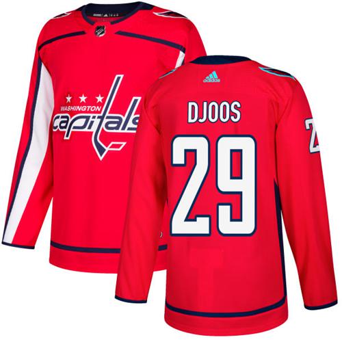 Adidas Capitals 29 Christian Djoos Red Home Authentic Stitched Nhl Jersey