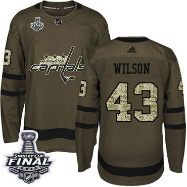 Adidas Capitals 43 Tom Wilson Green Salute To Service 2018 Stanley Cup Final Stitched Nhl Jersey