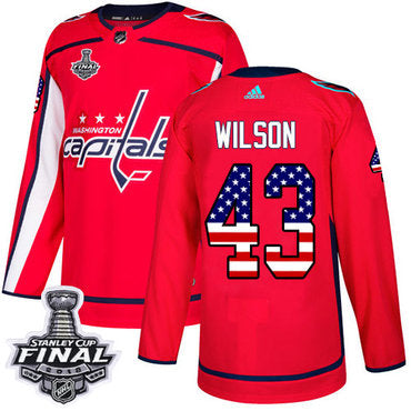 Adidas Capitals 43 Tom Wilson Red Home Authentic Usa Flag 2018 Stanley Cup Final Stitched Nhl Jersey