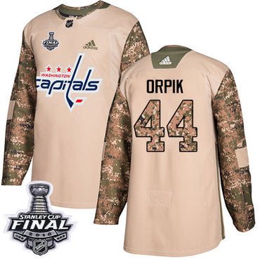 Adidas Capitals 44 Brooks Orpik Camo Authentic 2017 Veterans Day 2018 Stanley Cup Final Stitched Nhl Jersey