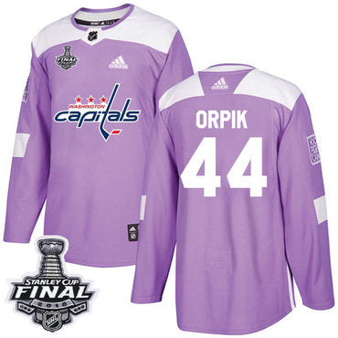 Adidas Capitals 44 Brooks Orpik Purple Authentic Fights Cancer 2018 Stanley Cup Final Stitched Nhl Jersey