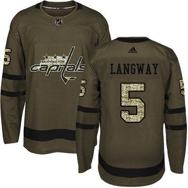 Adidas Capitals 5 Rod Langway Green Salute To Service Stitched Nhl Jersey