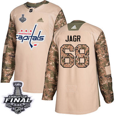Adidas Capitals 68 Jaromir Jagr Camo Authentic 2017 Veterans Day 2018 Stanley Cup Final Stitched Nhl Jersey