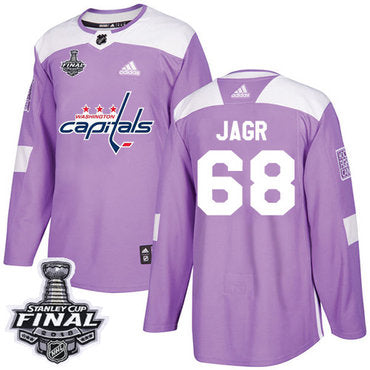 Adidas Capitals 68 Jaromir Jagr Purple Authentic Fights Cancer 2018 Stanley Cup Final Stitched Nhl Jersey