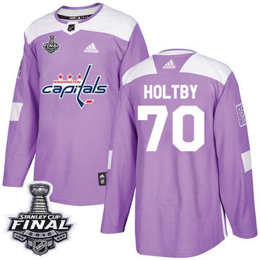 Adidas Capitals 70 Braden Holtby Purple Authentic Fights Cancer 2018 Stanley Cup Final Stitched Nhl Jersey