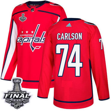 Adidas Capitals 74 John Carlson Red Home Authentic 2018 Stanley Cup Final Stitched Nhl Jersey