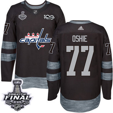 Adidas Capitals 77 Tj Oshie Black 1917 2017 100th Anniversary 2018 Stanley Cup Final Stitched Nhl Jersey