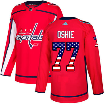 Adidas Capitals 77 Tj Oshie Red Home Authentic Usa Flag Stitched Nhl Jersey