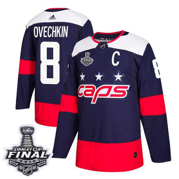 Adidas Capitals 8 Alex Ovechkin Navy Authentic 2018 Stadium Series Stanley Cup Final Stitched Nhl Jersey