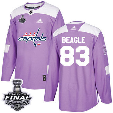 Adidas Capitals 83 Jay Beagle Purple Authentic Fights Cancer 2018 Stanley Cup Final Stitched Nhl Jersey
