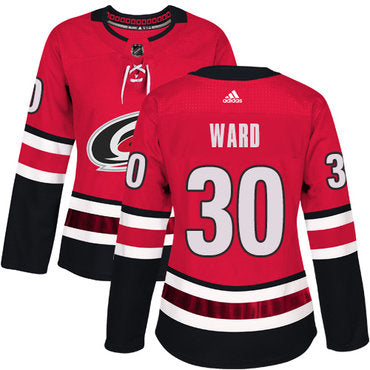 Adidas Carolina Hurricanes 30 Cam Ward Red Home Authentic Womens Stitched Nhl Jersey