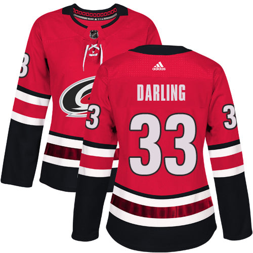 Adidas Carolina Hurricanes 33 Scott Darling Red Home Authentic Womens Stitched Nhl Jersey