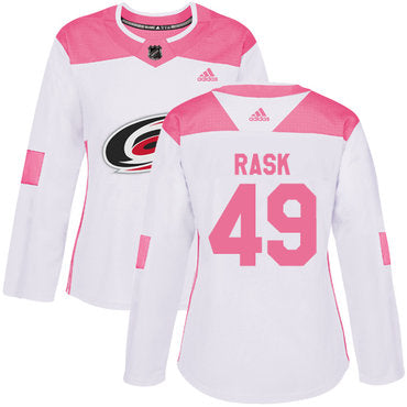 Adidas Carolina Hurricanes 49 Victor Rask White Pink Authentic Fashion Womens Stitched Nhl Jersey