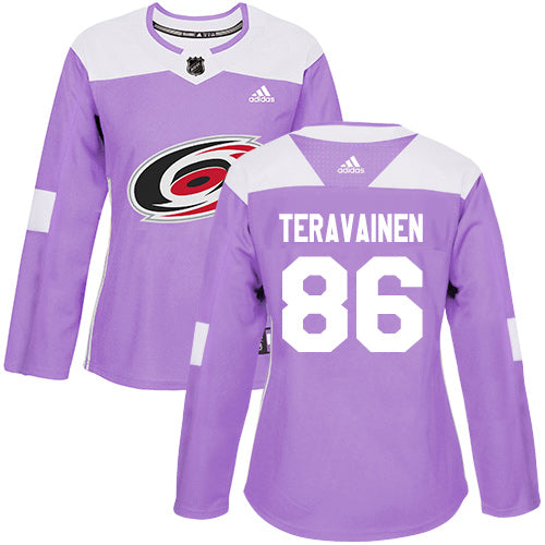 Adidas Carolina Hurricanes 86 Teuvo Teravainen Purple Authentic Fights Cancer Womens Stitched Nhl Jersey