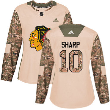 Adidas Chicago Blackhawks 10 Patrick Sharp Camo Authentic 2017 Veterans Day Womens Stitched Nhl Jersey