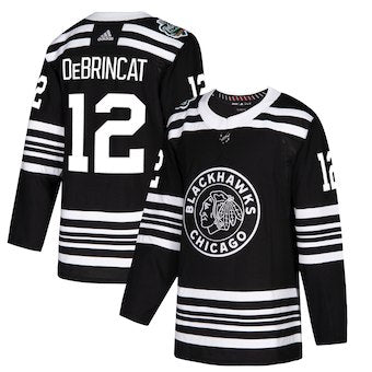 Adidas Chicago Blackhawks 12 Alex Debrincat Black 2019 Winter Classic Authentic Player Jersey
