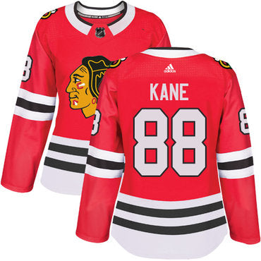 Adidas Chicago Blackhawks 88 Patrick Kane Red Home Authentic Womens Stitched Nhl Jersey