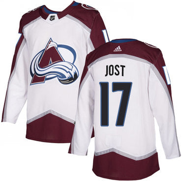 Adidas Colorado Avalanche 17 Tyson Jost White Away Authentic Stitched Nhl Jersey