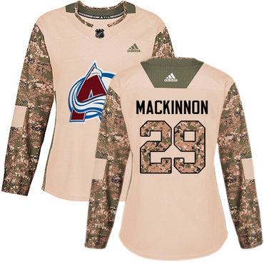 Adidas Colorado Avalanche 29 Nathan Mackinnon Camo Authentic 2017 Veterans Day Womens Stitched Nhl Jersey