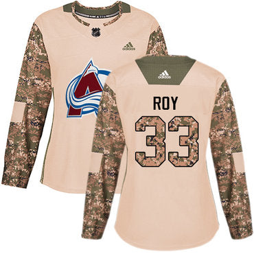 Adidas Colorado Avalanche 33 Patrick Roy Camo Authentic 2017 Veterans Day Womens Stitched Nhl Jersey