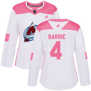 Adidas Colorado Avalanche 4 Tyson Barrie White Pink Authentic Fashion Womens Stitched Nhl Jersey