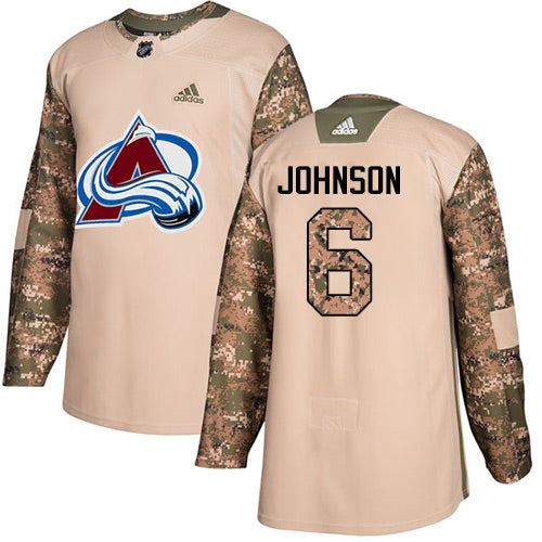 Adidas Colorado Avalanche 6 Erik Johnson Camo Nhl Veterans Day Practice Jersey