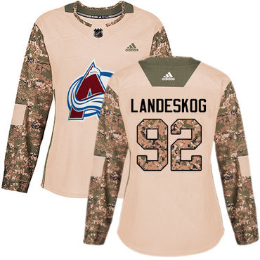 Adidas Colorado Avalanche 92 Gabriel Landeskog Camo Authentic 2017 Veterans Day Womens Stitched Nhl Jersey