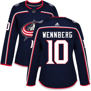 Adidas Columbus Blue Jackets 10 Alexander Wennberg Navy Blue Home Authentic Womens Stitched Nhl Jersey
