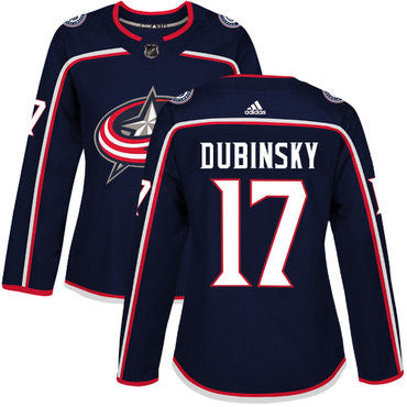 Adidas Columbus Blue Jackets 17 Brandon Dubinsky Navy Blue Home Authentic Womens Stitched Nhl Jersey