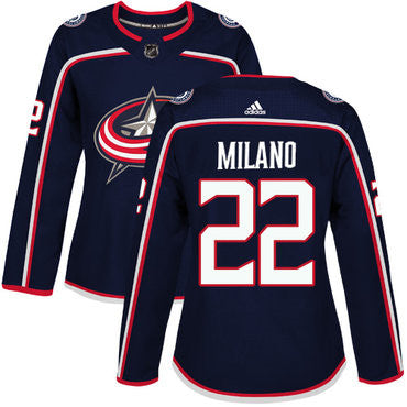 Adidas Columbus Blue Jackets 22 Sonny Milano Navy Blue Home Authentic Womens Stitched Nhl Jersey