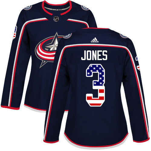 Adidas Columbus Blue Jackets 3 Seth Jones Navy Blue Home Authentic Usa Flag Womens Stitched Nhl Jersey