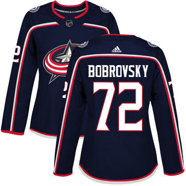 Adidas Columbus Blue Jackets 72 Sergei Bobrovsky Navy Blue Home Authentic Womens Stitched Nhl Jersey