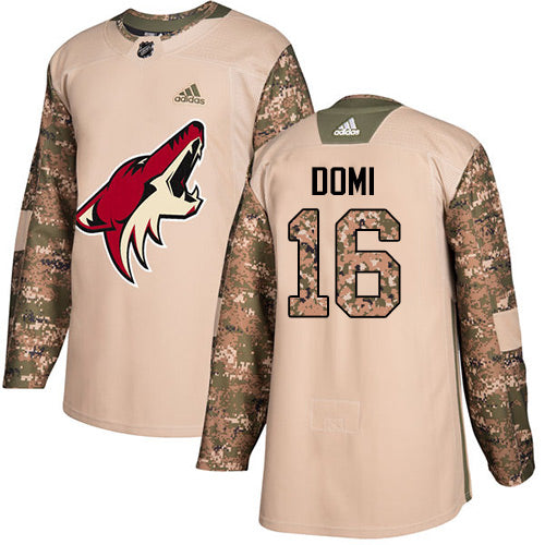 Adidas Coyotes 16 Max Domi Camo Authentic 2017 Veterans Day Stitched Nhl Jersey