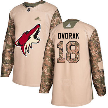 Adidas Coyotes 18 Christian Dvorak Camo Authentic 2017 Veterans Day Stitched Nhl Jersey