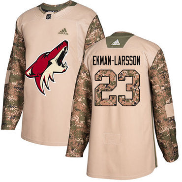 Adidas Coyotes 23 Oliver Ekman larsson Camo Authentic 2017 Veterans Day Stitched Nhl Jersey