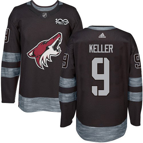 Adidas Coyotes 9 Clayton Keller Black 1917 2017 100th Anniversary Stitched Nhl Jersey