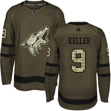 Adidas Coyotes 9 Clayton Keller Green Salute To Service Stitched Nhl Jersey